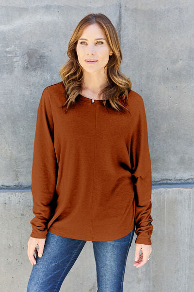 Double Take Full Size Round Neck Long Sleeve T-Shirt - More Colors! - In Style Chics Boutique LLC