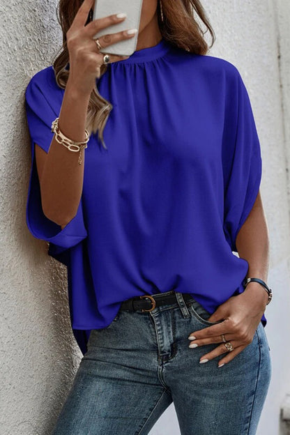Tie Back Slit Half Sleeve Blouse More Colors! - In Style Chics Boutique LLC
