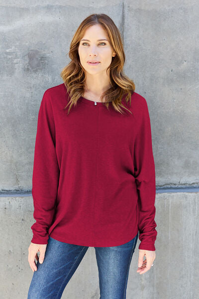Double Take Full Size Round Neck Long Sleeve T-Shirt - More Colors! - In Style Chics Boutique LLC