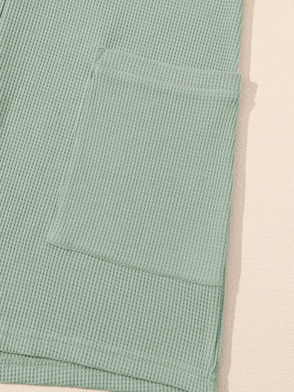 Waffle-Knit Half Button Sleeveless Romper with Pockets - More Colors! - In Style Chics Boutique LLC