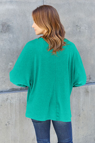 Double Take Full Size Round Neck Long Sleeve T-Shirt - More Colors! - In Style Chics Boutique LLC