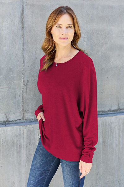 Double Take Full Size Round Neck Long Sleeve T-Shirt - More Colors! - In Style Chics Boutique LLC