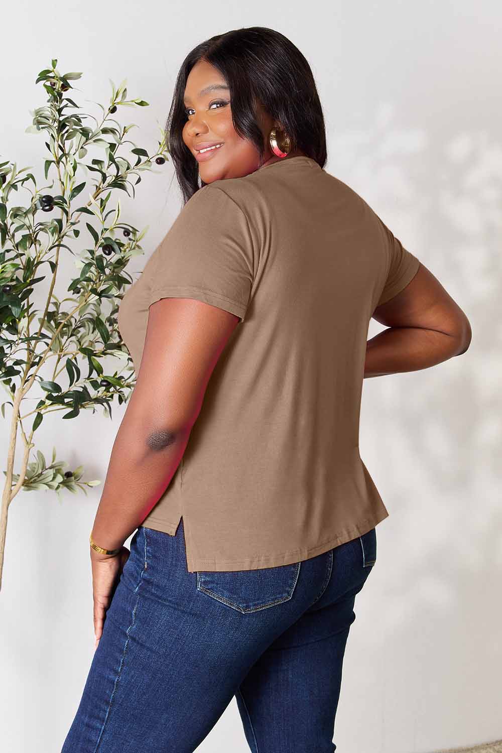 Women's Round Neck Short Sleeve T-Shirt - More Colors! Shein Alternative Ship from USA - In Style Chics Boutique Women's Juniors Plus Size Apparel Online