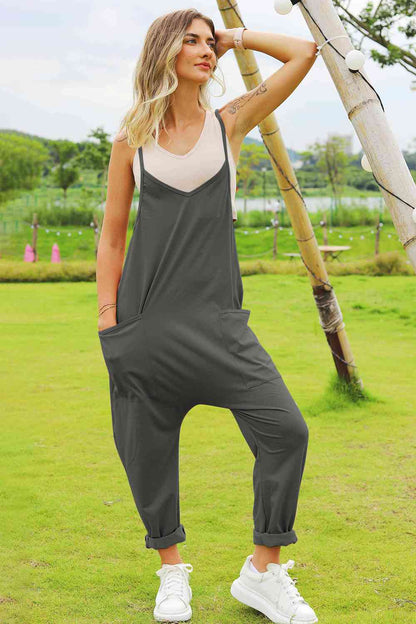 Double Take Full Size Sleeveless V-Neck Pocketed Jumpsuit - More Colors! - In Style Chics Boutique LLC