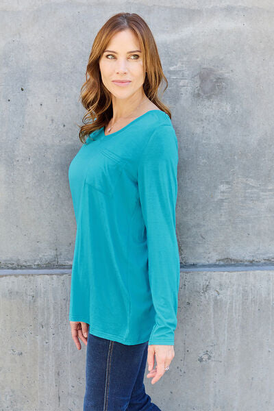 Basic Bae Full Size V-Neck Long Sleeve Top - More Colors! - In Style Chics Boutique LLC
