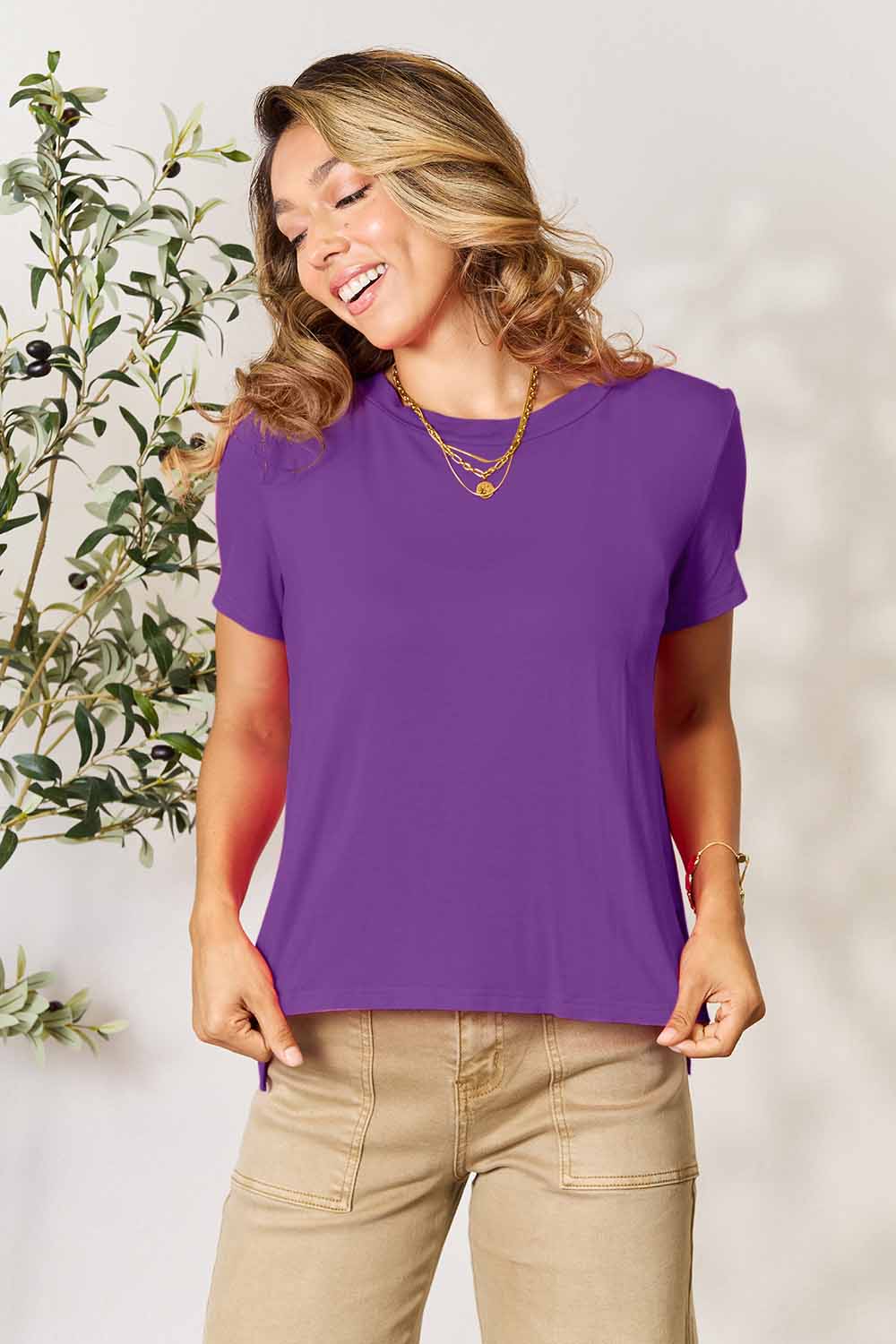 Women's Round Neck Short Sleeve T-Shirt - More Colors! Shein Alternative Ship from USA - In Style Chics Boutique Women's Juniors Plus Size Apparel Online