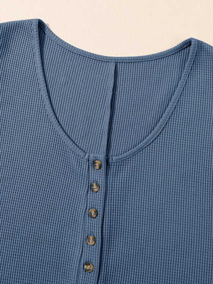 Waffle-Knit Half Button Sleeveless Romper with Pockets - More Colors! - In Style Chics Boutique LLC