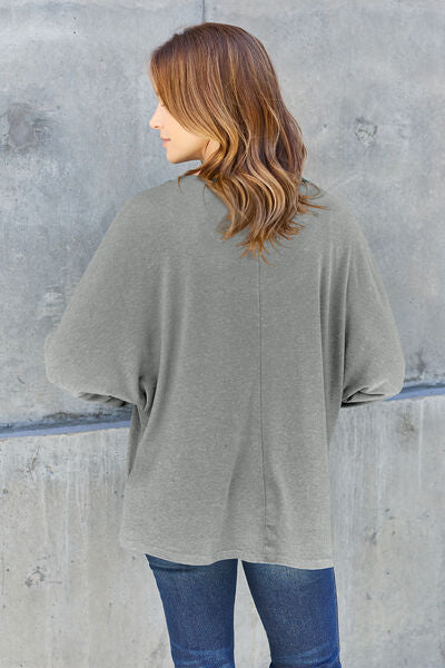 Double Take Full Size Round Neck Long Sleeve T-Shirt - More Colors! - In Style Chics Boutique LLC