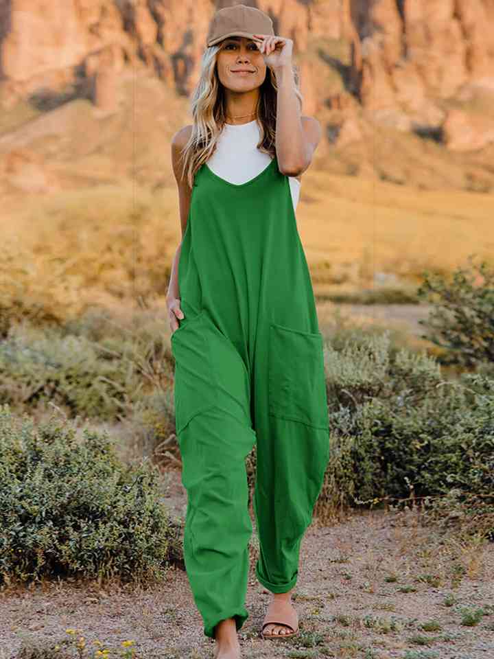 Double Take Full Size Sleeveless V-Neck Pocketed Jumpsuit - More Colors! - In Style Chics Boutique LLC