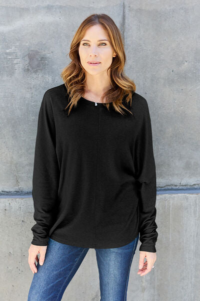 Double Take Full Size Round Neck Long Sleeve T-Shirt - More Colors! - In Style Chics Boutique LLC