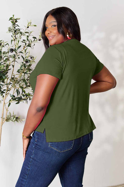 Women's Round Neck Short Sleeve T-Shirt - More Colors! Shein Alternative Ship from USA - In Style Chics Boutique Women's Juniors Plus Size Apparel Online