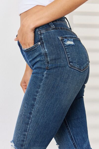 Judy Blue Full Size High Waist Distressed Slim Jeans - In Style Chics Boutique LLC