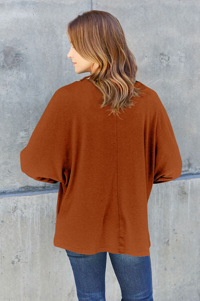 Double Take Full Size Round Neck Long Sleeve T-Shirt - More Colors! - In Style Chics Boutique LLC