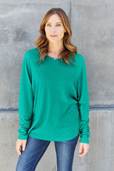 Double Take Full Size Round Neck Long Sleeve T-Shirt - More Colors! - In Style Chics Boutique LLC