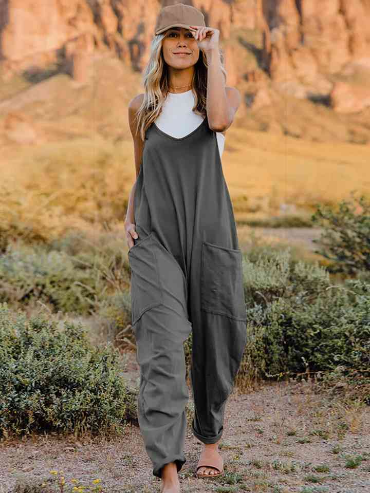 Double Take Full Size Sleeveless V-Neck Pocketed Jumpsuit - More Colors! - In Style Chics Boutique LLC