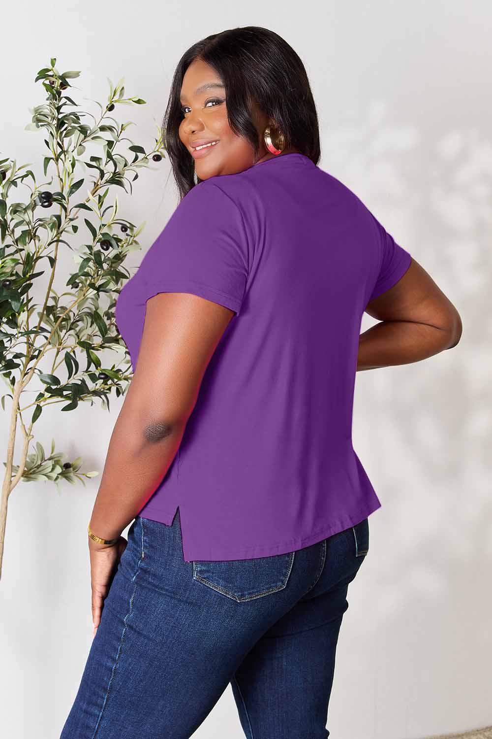 Women's Round Neck Short Sleeve T-Shirt - More Colors! Shein Alternative Ship from USA - In Style Chics Boutique Women's Juniors Plus Size Apparel Online