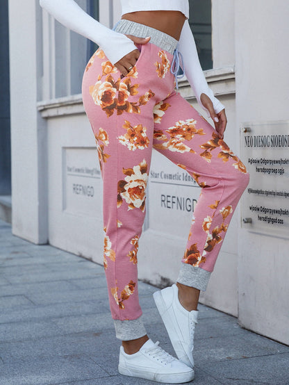 Floral Print Slim Fit Long Pants - In Style Chics Boutique LLC