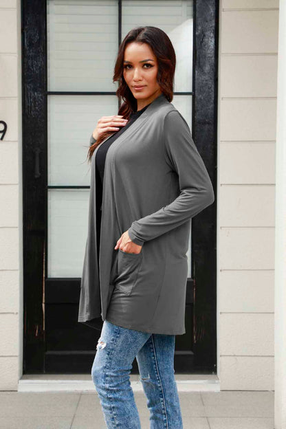 Basic Bae Full Size Open Front Long Sleeve Cardigan with Pockets More Colors! - In Style Chics Boutique LLC