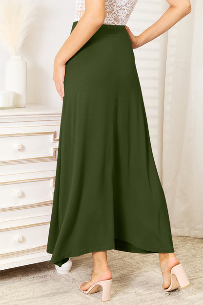 Double Take Full Size Soft Rayon Drawstring Waist Maxi Skirt Rayon More Colors! - In Style Chics Boutique LLC