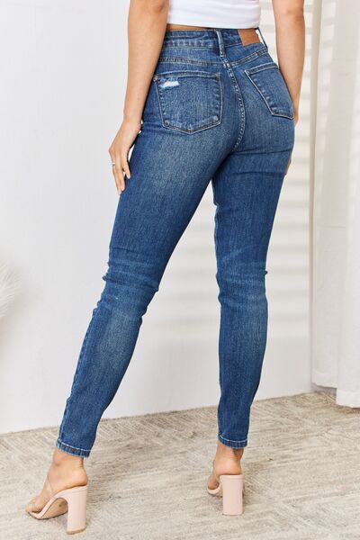 Judy Blue Full Size High Waist Distressed Slim Jeans - In Style Chics Boutique LLC