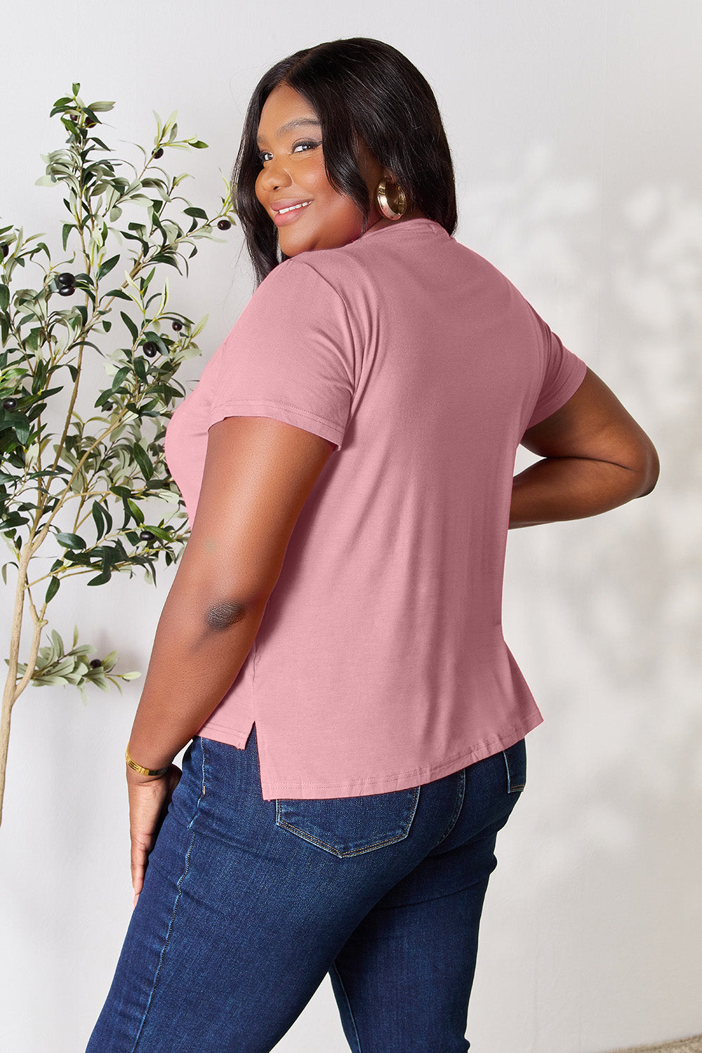 Women's Round Neck Short Sleeve T-Shirt - More Colors! Shein Alternative Ship from USA - In Style Chics Boutique Women's Juniors Plus Size Apparel Online